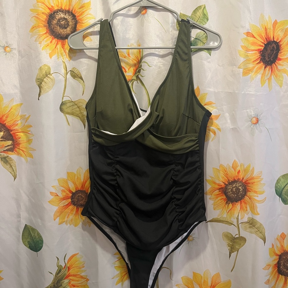 Olive and Black Women's Swimsuit